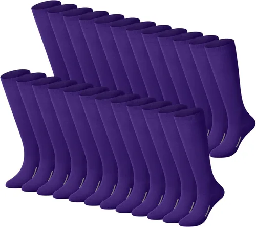 Vista 18 de Haysandy 24 pares de calcetines de fútbol juvenil de fútbol sóftbol equipo de béisbol calcetines unisex de tubo largo alto