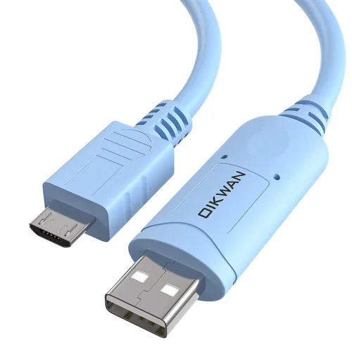 Vista 6 de Cable de consola USB a micro USB con chipset FTDI, adaptador de puerto serie RS232 para routers/switches Cisco, PLC, dispositivos de control