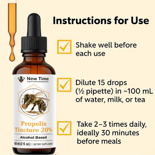 Vista 7 de Tintura de propóleo al 20% – Paquete de 3 gotas de extracto de alcohol (6 fl oz) – Refuerzo natural de la inmunidad, garganta y apoyo respiratorio