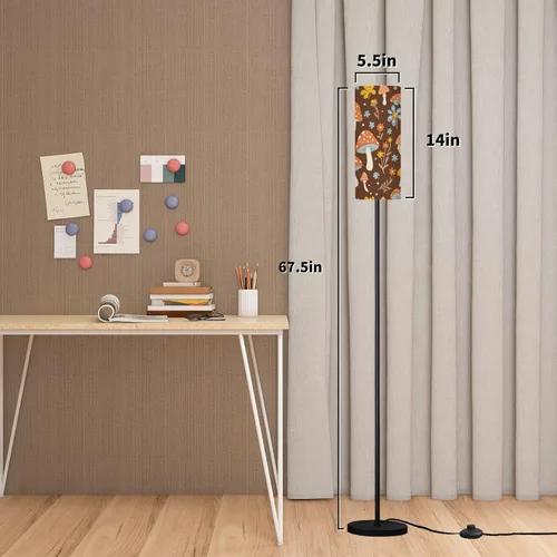 Vista 2 de Modern Floor Lamps for Living Room Retro 70s 60s Floral Hippie Mushroom Summer Groovy Flower Power Standing Lamps with Linen Lampshade Tall Lamp