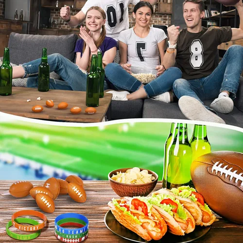 Vista 4 de Sumind 24 pulseras de silicona para fiestas de fútbol