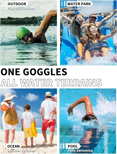 Vista 8 de Siliwo - Gafas de natación panorámicas de 180° para adultos, ultra cómodas, de silicona líquida, antivaho/UV, piscina y al aire libre, mujeres