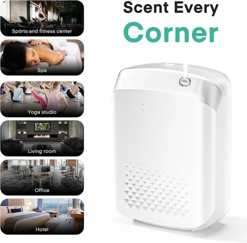 Vista 8 de Difusor inteligente sin agua, difusor de aroma con tecnología inteligente de aire frío, capacidad de 13.5 fl oz y cobertura de 1500 pies cuadrados