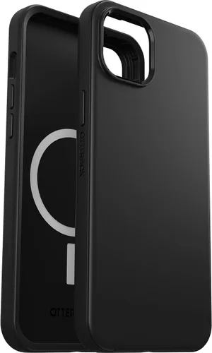 Vista 5 de OtterBox Funda para iPhone 15 Plus y iPhone 14 Plus Symmetry Series, color negro, se ajusta a MagSafe, ultra elegante, bordes elevados para proteger
