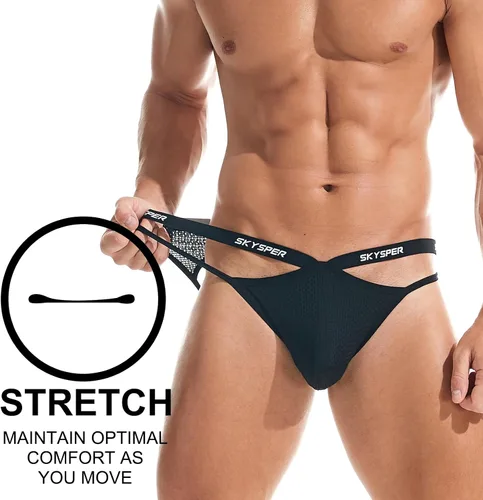 Vista 125 de SKYSPER Jock Strap Athletic Supporter para hombres Sexy Jockstrap Ropa interior masculina