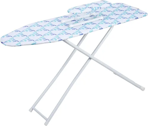 Vista 11 de Tabla de planchar de tamaño completo, mesa, altura ajustable, plegable, 42 pulgadas con cubierta resistente al calor (azul)
