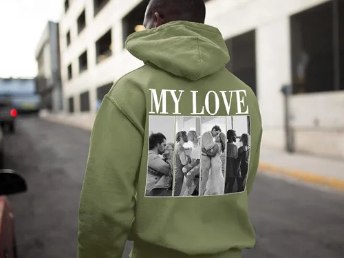 Vista 8 de Sudaderas con capucha personalizadas diseñan el tuyo propio, retrato de camisa de la foto, regalos personalizados para el día de San Valentín