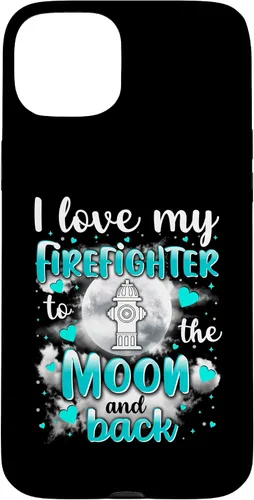 Vista 9 de Firefighter Wife I love my husband to the moon and back - Carcasa para iPhone 16