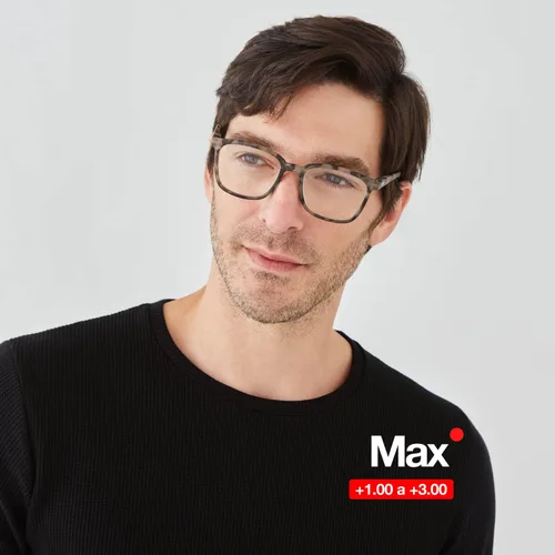 Vista 7 de B + D Reading glasses - Brand Max Readers - Material frame and temple: PC - Temples with flex Unisex