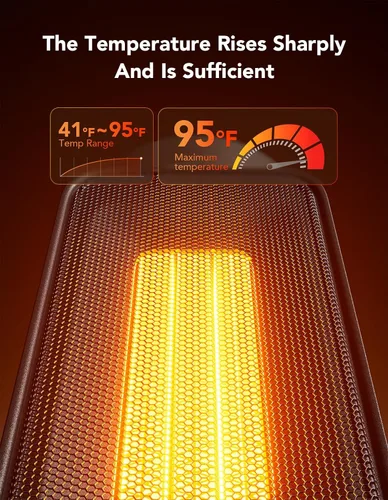 Vista 7 de Calentadores de espacio de 1500 W para uso en interiores, calentador eléctrico de cerámica PTC con control remoto, temporizador de 24 horas