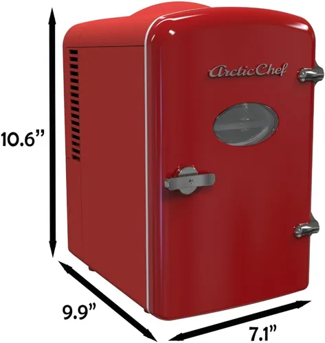 Vista 8 de Refrigerador Mini Compacto ARCTIC CHEF - Rojo, 0,14 pies cúbicos