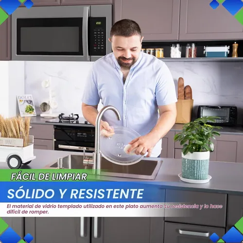 Vista 4 de Reemplazo de placa de microondas de 11.5 pulgadas WB49X10224 compatible con placa de vidrio GE para microondas, reemplaza exactamente la bandeja