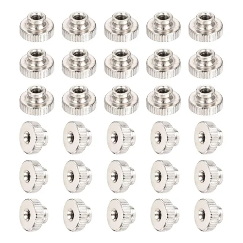 Vista 6 de uxcell - Tuercas moleteadas de pulgar, 10 piezas, M3x0.5mm, pernos redondos de hierro, tono plateado, para piezas de impresora 3D