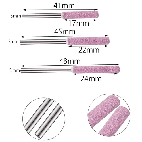 Vista 5 de Juego de 15 sacapuntas de motosierra – 5/32 pulgadas 3/16 pulgadas 7/32 pulgadas de diamante rosa lima para mantenimiento de motosierra