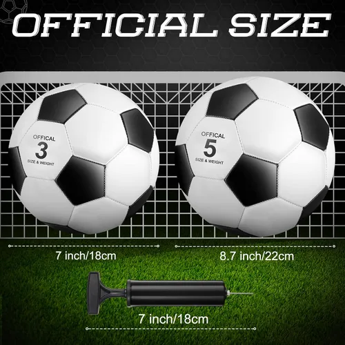 Vista 2 de HyDren - Paquete de 12 pelotas de fútbol con inflador, tamaño oficial 2026, para entrenamiento en interiores y exteriores, práctica, regalo