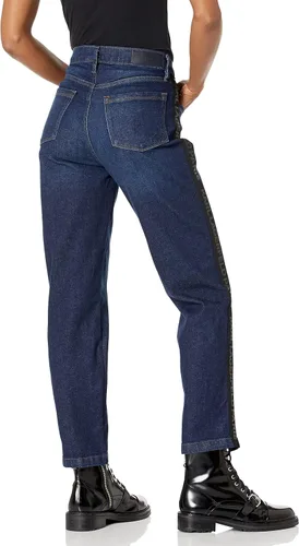 Vista 2 de KARL LAGERFELD Jeans de tiro medio con logotipo de pierna recta para mujer