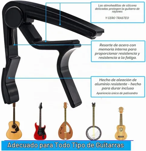 Vista 2 de Cejilla de guitarra con afinador, afinador de clip, accesorios de guitarra, ukelele eléctrico acústico y más
