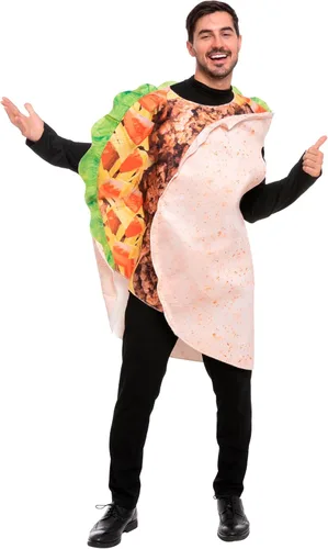 Vista 3 de Spooktacular Creations Taco Costume Adult Halloween Costume Burrito Food Costume for Halloween Dress Up Cosplay Party