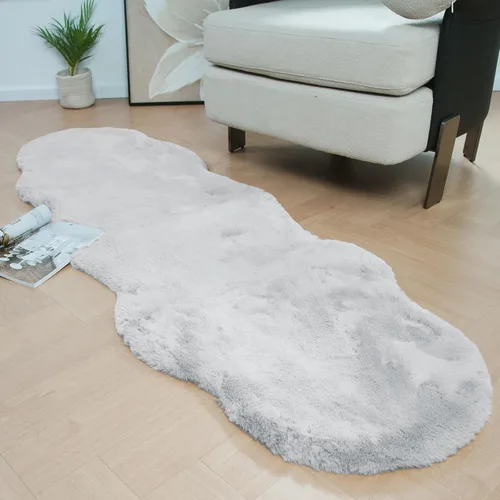 Vista 43 de Latepis Alfombra Pequeña Negra Esponjosa 2x3 pies Manta de Piel Sintética de Conejo Alfombra Suave Lavable Alfombras Peludas Shag para Dormitorio