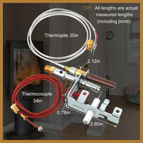 Vista 4 de 14D0477 Registro de gas libre de ventilación, montaje piloto ODS, chimenea de gas propano LP compatible con Empire FMI, etc., número de pieza
