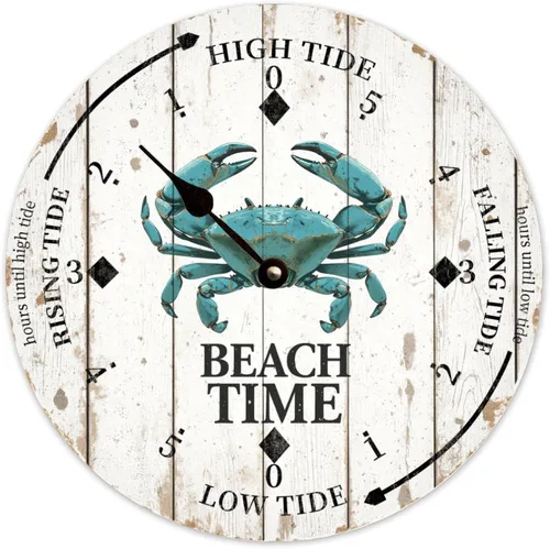 Vista 55 de Tide Clock for Wall Myrtle Beach Time Coastal Clocks Beach Navy-3