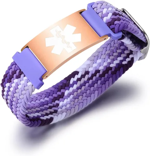 Vista 57 de Pulseras deportivas personalizadas de alerta médica para mujeres y hombres – Pulseras de identificación médica personalizadas con grabado gratuito