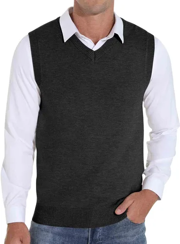 Vista 2 de Sailwind Suéter de punto con cuello en V y mezcla de lana para hombre