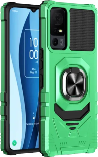 Vista 2 de Funda compatible con Verizon TCL 40 XE 5G con protector de pantalla, soporte de anillo para montaje magnético de automóvil, grado militar