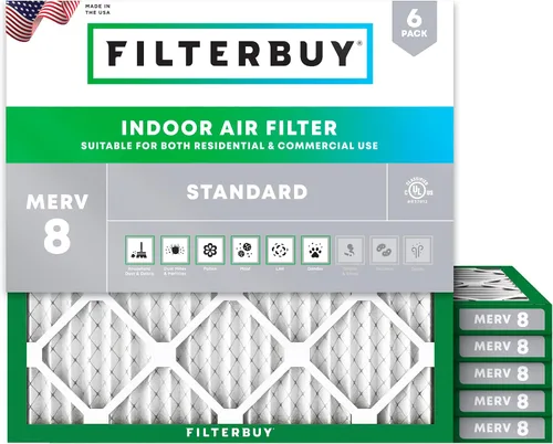 Vista 30 de Filterbuy Filtro de aire 8x14x1 MERV 8 Defensa contra el polvo y la alergia