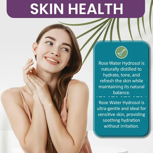 Vista 4 de Hidrosol de agua de rosas – 8 onzas y pulverizador – 100% natural puro vapor destilado búlgaro agua de rosas facial floral hidratante niebla