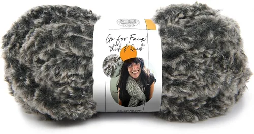 Vista 9 de Lion Brand Yarn (1 madeja) Go for Faux Thick & Quick hilo voluminoso, Baked Alaska Jumbo Faux Fur Knit & Crochet Fiber for Plush Blankets, Cozy