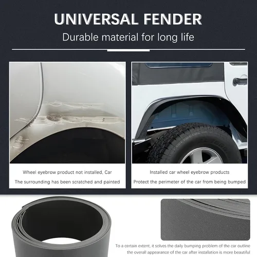 Vista 4 de Rueda de coche ceja arco borde borde tira guardabarros protector universal ceja rueda protector de cejas Fender Flare Edge Trim 4pcs