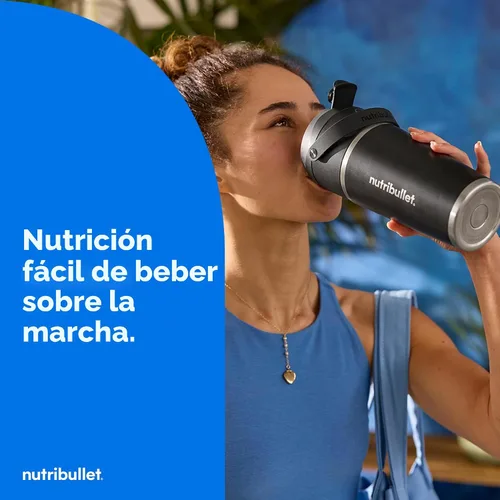 Vista 12 de nutribullet Batidora portátil abatible con vaso aislante, inalámbrico, negro, NBPB50350AK