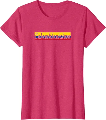 Vista 10 de Camisas Colombianisima Colombia para mujer Bandera de Colombia, Negro, S