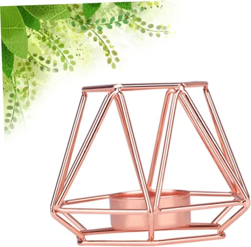 Vista 4 de IMIKEYA Elegante decoración para el hogar titular de vela de metal para vela de rosa Vela de moda antigua linterna de hierro forjado