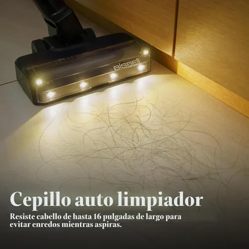 Vista 3 de Bissell PowerClean FurGuard 280W Aspiradora inalámbrica que se mantiene en pie con cepillo autolimpiante, succión fuerte, batería extraíble, montaje