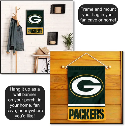 Vista 5 de Green Bay Packers bandera de jardín de dos lados