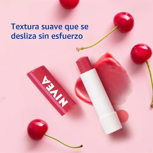 Vista 10 de Nivea Cuidado de labios Cereza con brillo afrutado, 4.8gm