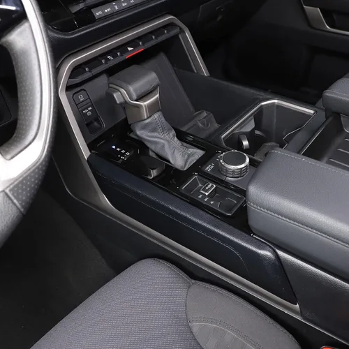 Vista 5 de TOYCIDFG Cubierta del panel de palanca de cambios compatible con Toyota Tundra 2022-2026, accesorios interiores (negro UV)