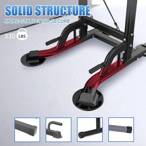 Vista 10 de Pull Up Dip Station for Home Gym, Power Tower with Backrest, Adjustable Height Pull Up Bar Stand, Multifunctional Strength Training Fitness Workout