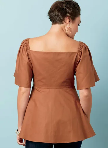 Vista 4 de McCall Pattern - Camiseta de tirantes para mujer, con mangas fruncidas, tallas 6 a 14