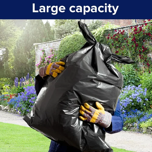 Vista 4 de 3 mils-45-50 Gallons Contractor Large Trash can bags Heavy duty 38 * 46 Black Thickened Grabag Bags