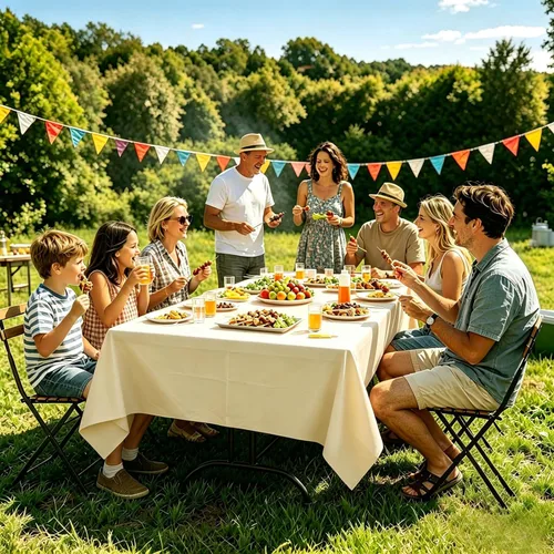 Vista 7 de 2 manteles de plástico color beige, 54 x 108 pulgadas, rectangular, desechables, para cumpleaños, bodas, pícnic, fiestas de vacaciones