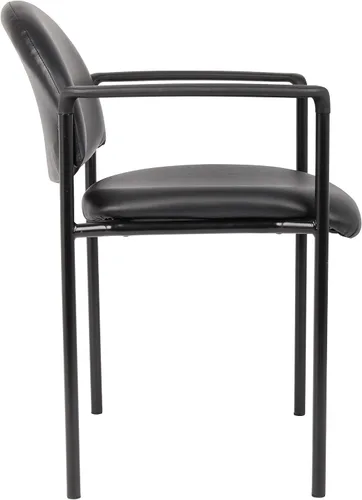 Vista 5 de Boss Office Products Dimond Caressoft - Silla apilable con brazos en negro, 250 libras (B9501-CS)