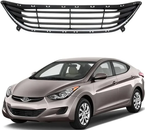 Vista 10 de Parrilla de parachoques superior e inferior compatible con Hyundai Elantra GLS/GL/L/L/Limited Chrome Trim 2 piezas