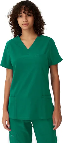 Vista 34 de floralhue Uniformes médicos para mujeres, blusas de uniforme médico suaves con cuello en V, uniforme médico elástico con 4 bolsillos, transpirable