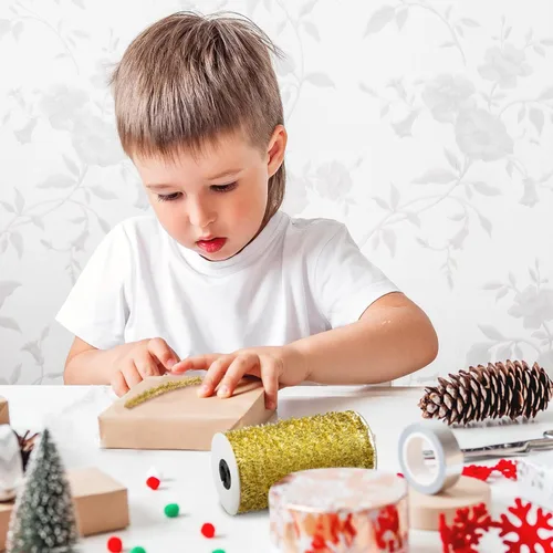 Vista 5 de Canlierr Guirnalda de oropel de Navidad de 50 yardas con purpurina fina metálica para decoración de árbol de Navidad, fiesta de cumpleaños, boda