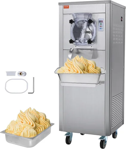 Vista 10 de VEVOR Máquina comercial de helado duro, 500 W, 1.32 galones/hora, heladera de gelato duro con cilindro de acero inoxidable 304 de 2.8 L, panel LED