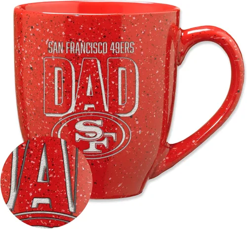 Vista 8 de Rico Industries NFL Football #1 Dad 16 oz Team Color Laser Engraved Ceramic Coffee Mug