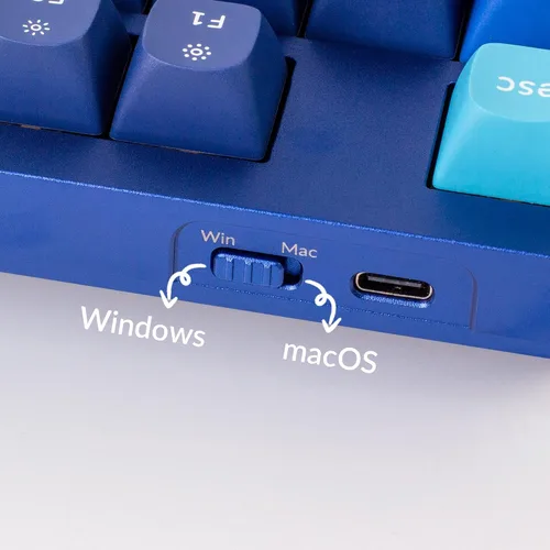 Vista 4 de Keychron Q3 QMK/VIA Teclado mecánico personalizado con cable, diseño sin llave de aluminio completo, macro programable con interruptor marrón